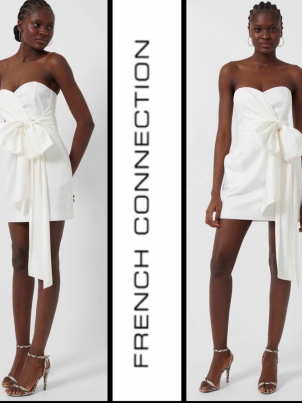 NWT French Connection Florida Bow Strapless Mini Dress~Summer White